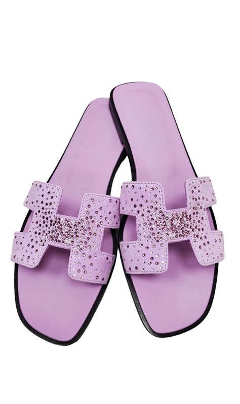 hermes rhinestone sandals